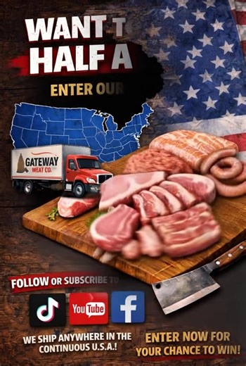 🐖🎉 WANT TO WIN A HALF HOG?! 🎉🐖 Gateway Meat Co. is excited to announce a HALF HOG GIVEAWAY happening once every quarter throughout 2026 — that’s FOUR chances to win! The first drawing will be held in April 2026 🥩 What You Win: 👉 A Half Hog 👉 Approximately 100 lbs of premium pork 👉 Shipped anywhere in the contiguous United States ✅ How to Enter: ✔️ FOLLOW or SUBSCRIBE to any of our social media platforms (Gateway and Babyham) ✔️ Each platform you follow = 1 entry 📌 More follows = more ch