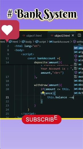 Bank Account System in JS ||💰💵 #frontendcourse #coding #javascript #webdevelopmet