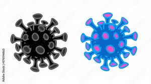 Corona virus cartoon animation. 2 different colour viruses flying. Covid-19, flu, SARS. Information, education, explainer, infographic, background materials, etc... Stock Video