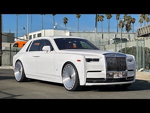 White & Orange Rolls Royce Phantom on 26" RDB Wheels, Last Ferrari F8?