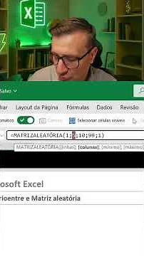 Números aleatórios com a função Matrizaleatória #byeverton #excel #planilhas