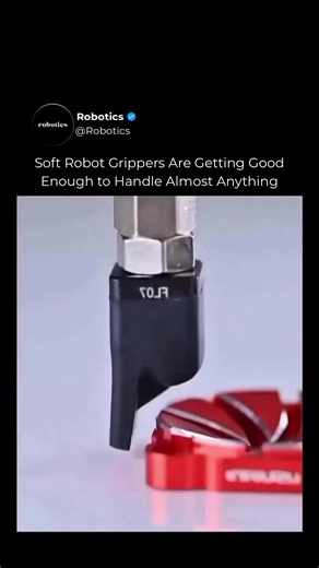 Soft robotic grippers are getting scary good. Instead of rigid claws, they use flexible, compliant materials that wrap around objects and spread pressure evenly, so they can handle fragile items without crushing them. Add sensors and fine control, and you get a gripper that can pick up almost anything, even when shapes and positions vary. This is the kind of hardware that makes real-world automation finally practical. #robot #robots #robotics #artificialintelligence #artificial