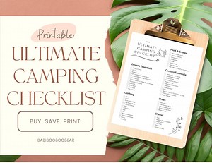 PRINTABLE Ultimate Camping Checklist, Minimalistic Camping Checklist, Camping Checklist, Travel Checklist, Traveling Checklist - Etsy UK