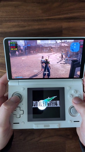running a Steam PC game on Android already working so good. can’t wait for SteamOS Linux on ARM.crazy that a game like this even starts, let alone is kinda playable. this small clamshell handheld is WAY better for portability and real handheld gaming, unlike all the PC handhelds that just keep getting bigger and bigger. the 3DS-style handheld is absolute peakFinal Fantasy VII RemakeAyn Thor Max = 8Gen2 16+1TB @GameNativeApp 0.9.1 - https://t.co/I2SuoN7Msz low/high 1920x1080LSFG-VK Frame Generati
