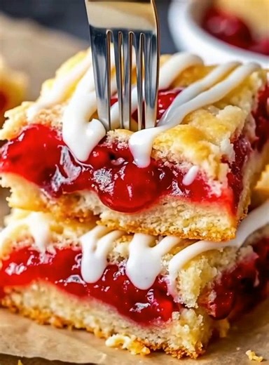 2K views · 11 reactions | Glazed Cherry Pie Bars Just like a slice...