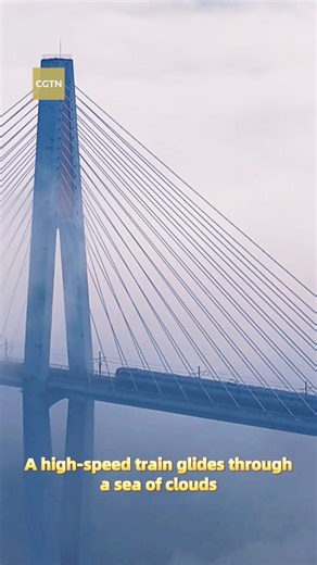 10K views · 1K reactions | Anime scenes in real life! High-speed train glides through the clouds Ever seen a train "fly"? Now you have! Watch this Chinese high-speed train glide into the clouds. ️ | CGTN Global Business | Facebook