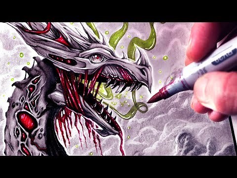 Let's Draw a ZOMBIE DRAGON - FANTASY ART FRIDAY
