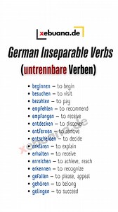 18K views · 119 reactions | Inseparable verbs in German are verbs...
