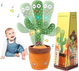 LUKETURE Dancing Talking Cactus Toy for Babies & Toddlers - 120 English Songs, Singing Mimicking Recording Repeating, Educational Sensory Music Toy | Kids Birthday/Children’s Day Gift for Boys & Girls