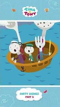 Tina & Tony’s Fun Dishwashing Moment! 🧽✨ #shorts #tina&tony #cartoonsforkids #hooplakidztv