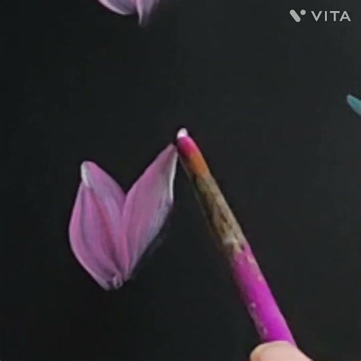 ONE STROKE PAINTING OF MAGNOLIA FLOWER