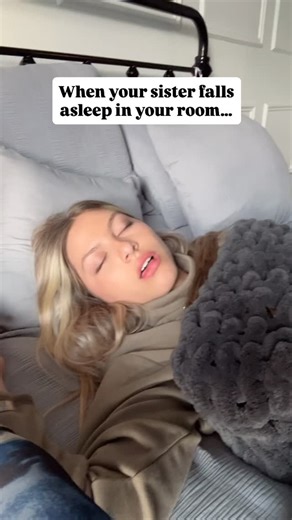 Amalia on Instagram: "No one is safe 😂 Sorry @gabriellatriplecharm I had to!! #prank #sleeping #snoring #siblings #explorepage"