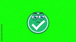 Angry emoticon of approved symbol character, loop animation emoji