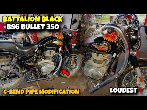 Loudest! C-Bend Pipe Modification on BS6 Battalion Black Bullet 350 | C-Bend vs L-Bend Exhaust #MxK
