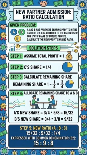 Admission of Partner New Ratio Calculation | Class 12 Accounts