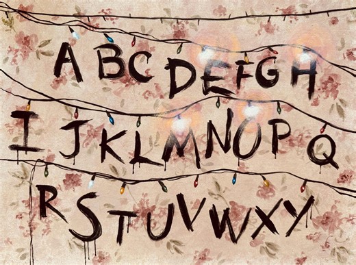 Stranger Things Alphabet Original Painting - Home - Etsy