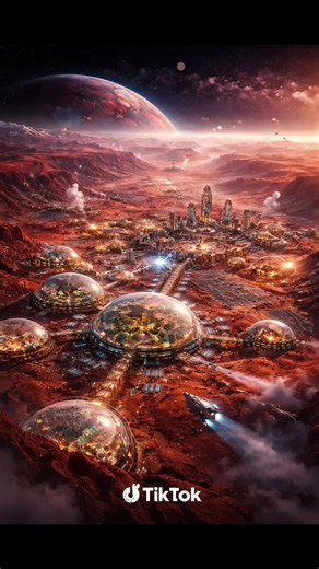 What if humans colonized Mars? 🟥🚀 This futuristic view imagines what a developed Mars could look like from space, with cities, energy systems, and human life spreading across the Red Planet. This visual is AI-generated and shared for educational and inspirational purposes. The future of space exploration may be closer than we think. Follow for more space concepts and cosmic ideas! 🌌✨ #Mars #MarsColony #FutureOfMars #SpaceTok