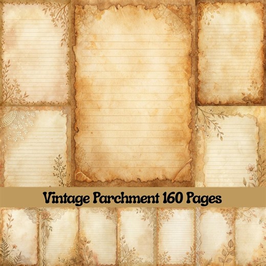 Parchment Digital Paper, Aged Journal Pages, Printable Pages for Writing & Journaling, Shabby Chic Ephemera, Cottagecore Scrapbooking - Etsy