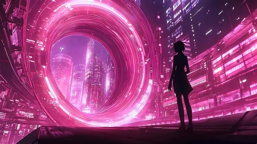 Ai Generated, Portal, Cyberpunk. Free Stock Video