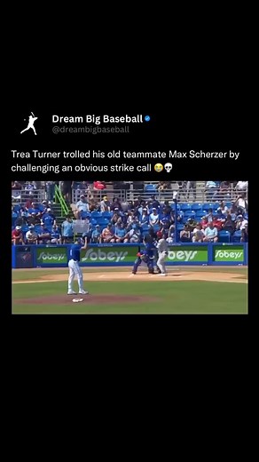 Expert level trolling from Turner here #baseball #springtraining #treaturner #maxscherzer Follow @dreambigbaseball_ | Joe Copeland