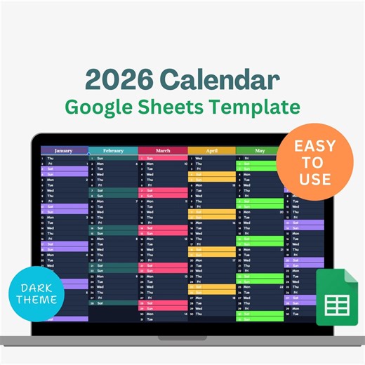2026 Calendar Spreadsheet, Google Sheets Calendar, Monthly Tracker Routine, Daily Schedule Weekly Calendar Spreadsheet Calendar Daily - Etsy