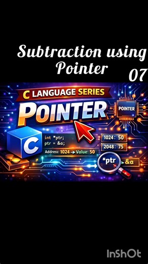 07/20 Subtraction Using Pointer #CProgramming#PointersInC#CPointerProgram