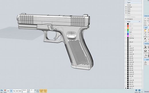 MoI 3D，格洛克 17 建模教程 MoI 3D, Glock 17 Modeling Tutorial