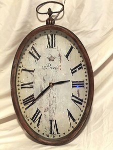 Zentique Paris Wall Clock 14 Inch | French Country Farmhouse Decor | Distressed Roman Numeral Clock - Etsy