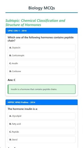 Chemical Classification and Structure of Hormones