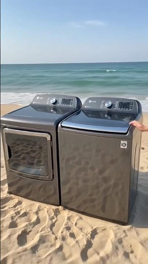 GE profile top load washer and gas dryer on the beach!