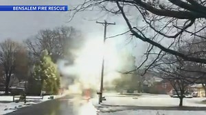 VIDEO: Downed power lines spark in Bensalem, Bucks County