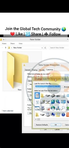 Customize your folders like a pro! 🎨📁 Change folder icons in Microsoft Windows in seconds. Make your desktop clean and unique! 💻✨ #WindowsTips #FolderIcon #CustomizeWindows #PCTips #DesktopSetup #TechTips #WindowsHacks #TechShorts | Quick Learn Computer