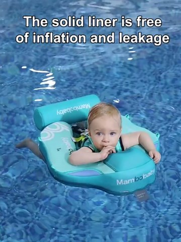 Add Tail Mambobaby Float with Canopy, Baby Floats for Pool Non-Inflatable Waist Float Swim Training Toy with UPF 50+ UV Sun Canopy (Contrast-Green)