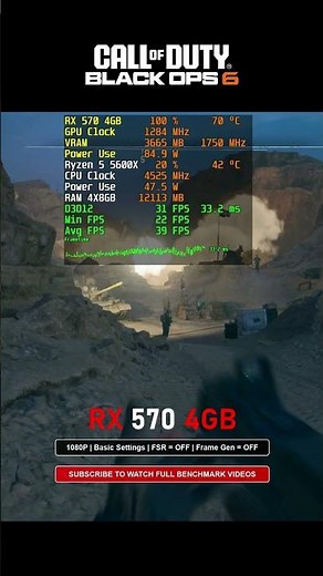 RX 570 Call Of Duty Black Ops 6 Benchmark