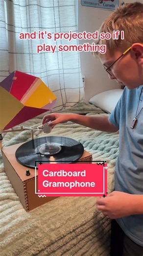 Cardboard homemade gramophone #cardboardcrafts #youngengineer #homemadetoys #creativekids