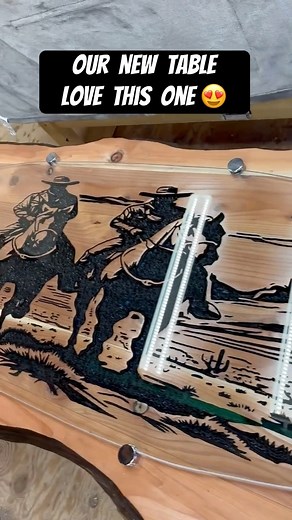 1.5K views · 33 reactions | Redwood table with faux live edge & glass...