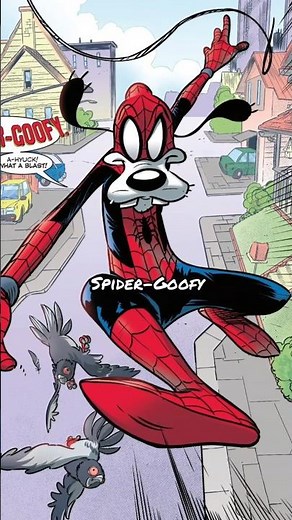 Goofy becomes Spider-Man...