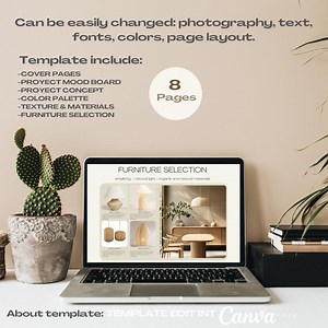 Modèle à modifier dans Canva, Mood Board de décoration intérieure, modèle de sélection de meubles, présentation client. - Etsy France