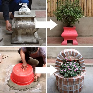 Two Creative Ideas To Make Flower Pots Using Cement | DIY Balcony Garden