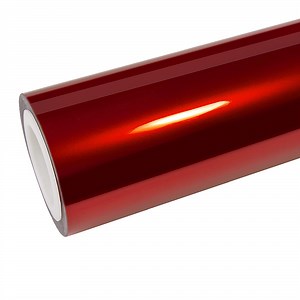Glossy Metallic Vampire Red Car Wrap