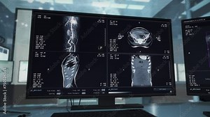Performing screening test of the patients chest for disease diagnosis at a clinic. Medical Screening health test searching for disease cells. Analysing the body for diseases using a screening test.