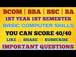 BASIC COMPUTER SKILLS IMPORTANT QUESTIONS