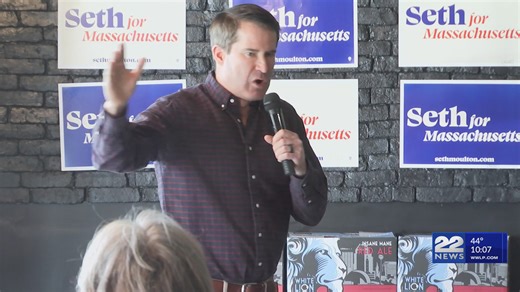 Congressman Moulton in Springfield ahead of primary race for US Senate