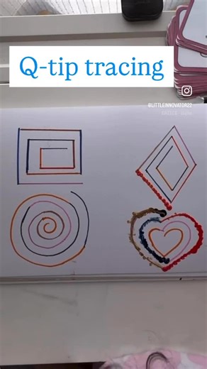 Little innovator| Reduce Screen Time” | Q-tip Tracing ✨ Little hands, big learning! Tracing with a Q-tip is a fun, screen-free way to build early writing skills without pressure... | Instagram