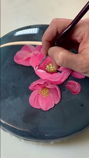 Layered painting with resin and acrylic paint #resinart #epoxy #painting