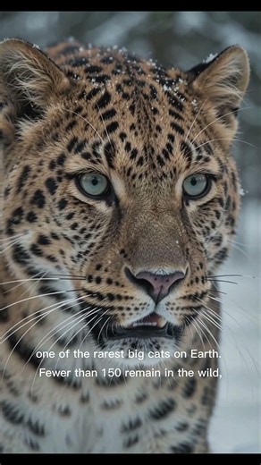 🐆 Rare Amur Leopard Spotted in the Snow! | Endangered Big Cat #Shorts