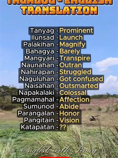 Tagalog-English Vocabulary 53 #learnenglish