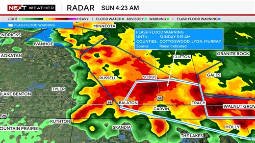 2.9K views | ⚠️ NEXT Weather Alert: Flash Flood Warning for Lyon county until 8/17 7:30AM. Flooding kills more Americans each year than lightning, tornadoes, or hurricanes. TURN AROUND; DON'T DROWN. More: wcco.com/weather | WCCO & CBS News Minnesota | Facebook