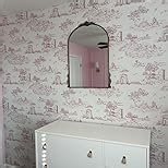 WENMER Pink Toile Peel & Stick Wallpaper for Bedroom, Self-Adhesive White and Pink Vintage French Country Wallpaper for Girls Room, Toile Contact Paper for Cabinet 17.7" X 118"