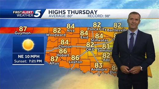 Thursday Sept. 26, 2024 FORECAST: Warm and dry today